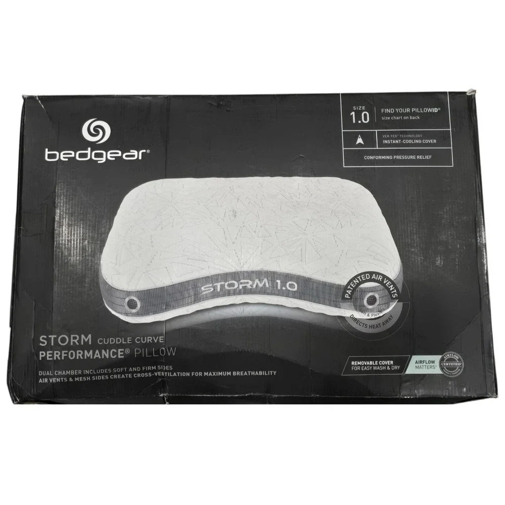 Bedgear Storm 1.0 Cuddle Curve Performance Pillow Cooling Side Sleeper White